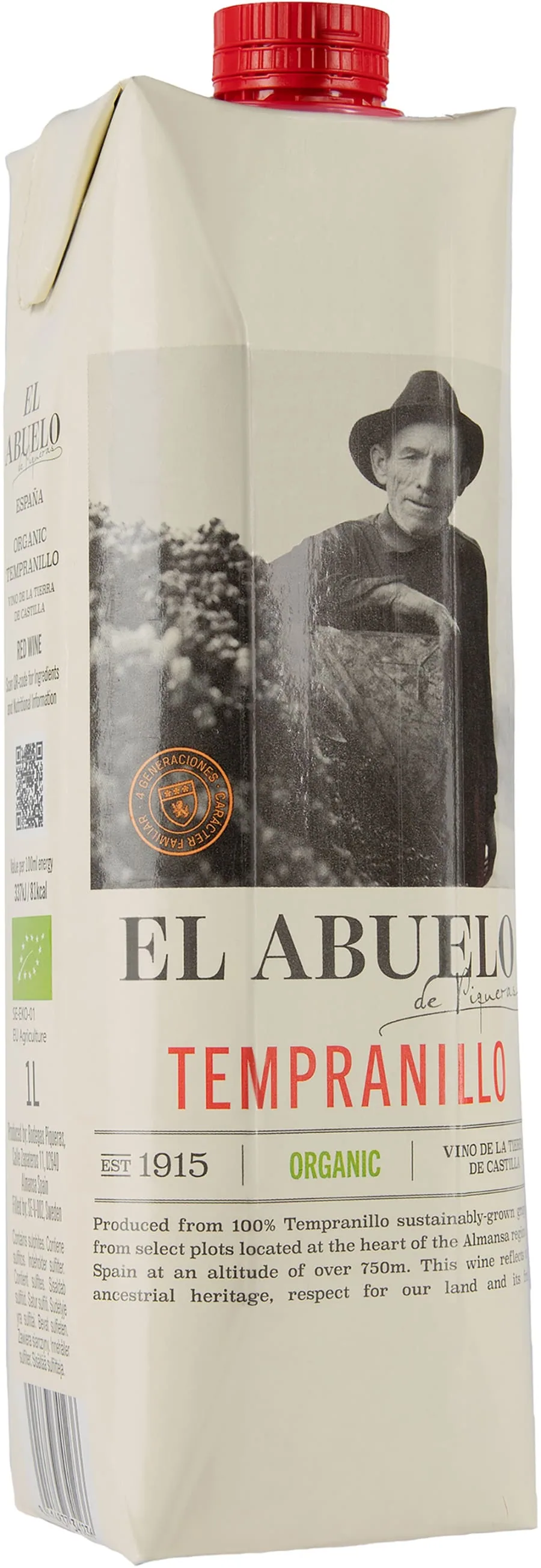 El Abuelo Organico Tempranillo 2025 kartonkitölkki
