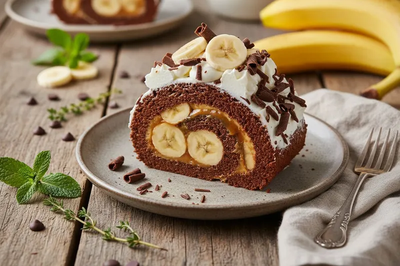 Banoffee-kääretorttu suklaalla
