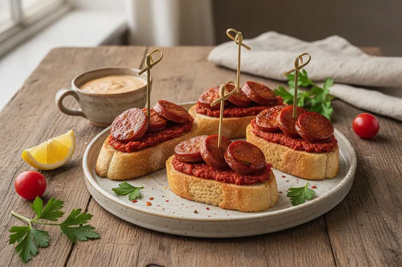 Chorizo-tapas paahdetulla patongilla