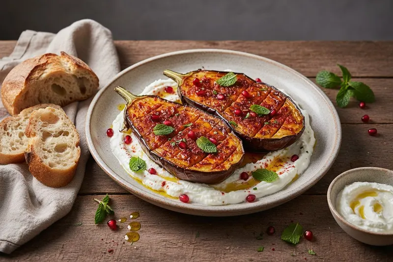 Harissamunakoiso feta-jogurttikastikkeella