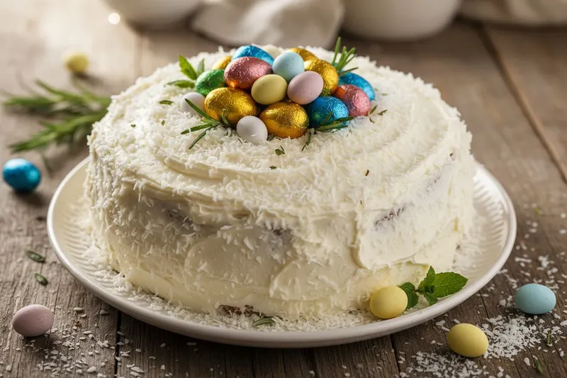 Helppo pääsiäiskakku kookoksella