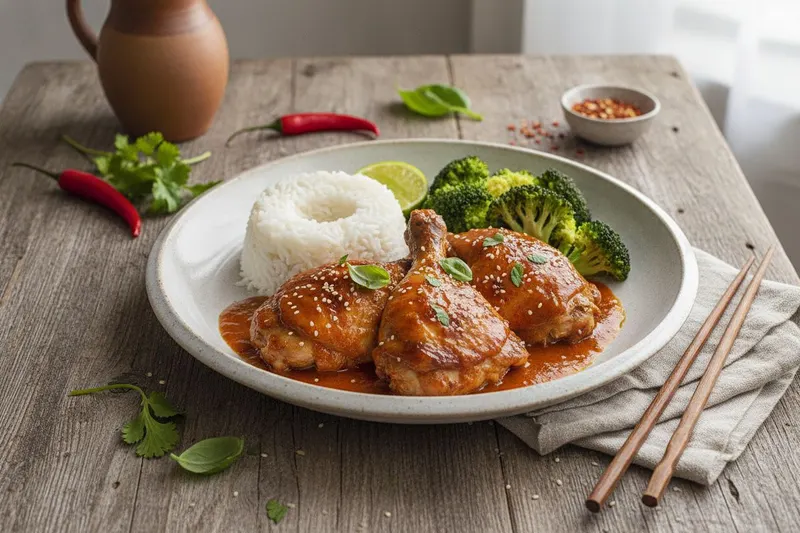 Kana gochujang-kookoskastikkeessa