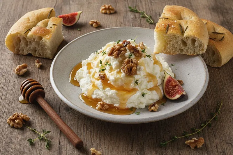 Vatkattu ricotta hunajalla