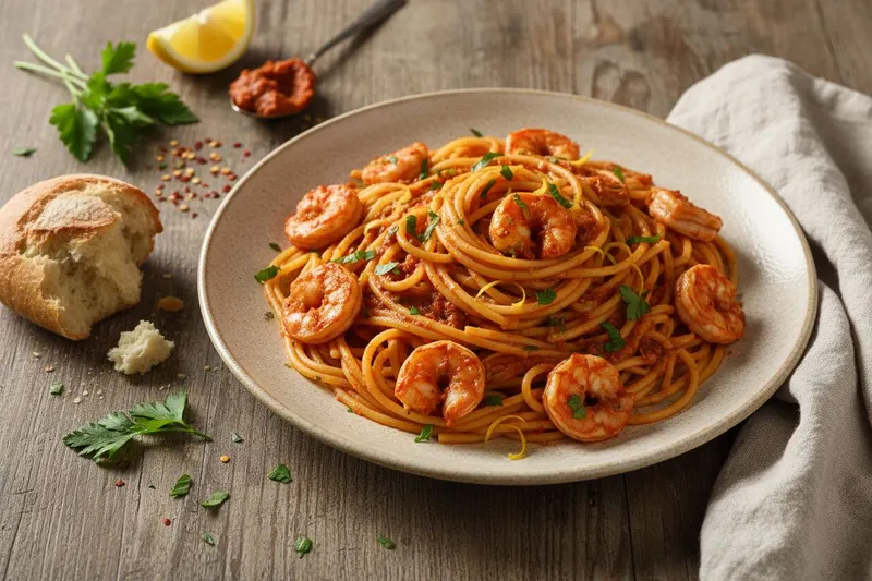 Nduja-scampipasta