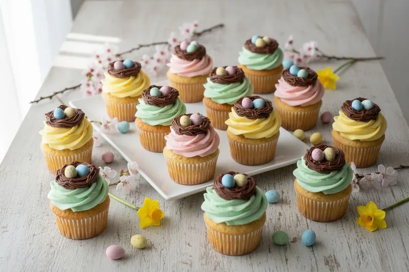 Pääsiäismuffinit banaanilla ja sitruunakuorrutteella