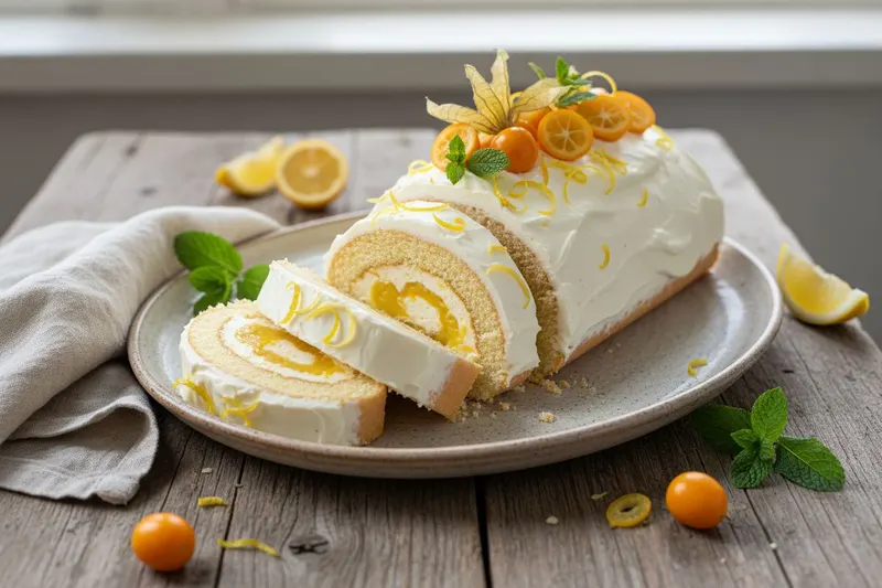 Sitruunainen kääretorttu mascarponevaahdolla