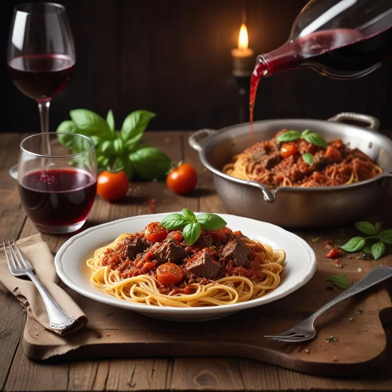 Spagetti uunissa haudutettua lyhytkyljysragua