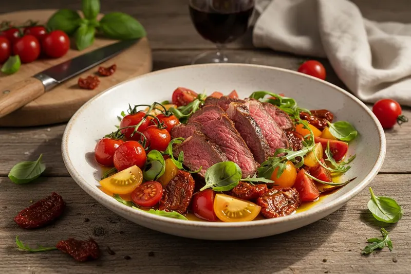 Steak Tagliata – italialainen pihvi tomaattipedillä
