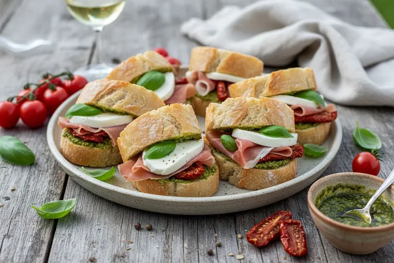 Täytetty ciabatta piknikille