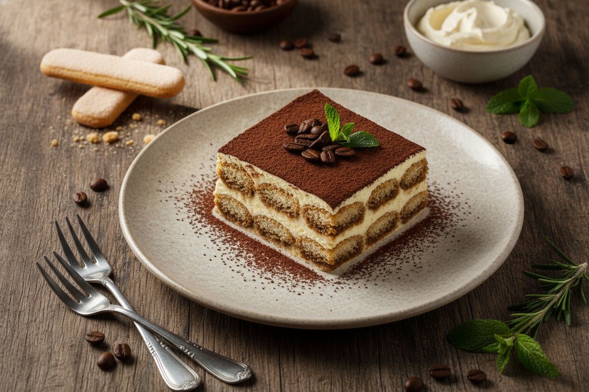 Tiramisu-annokset lasimaljoissa