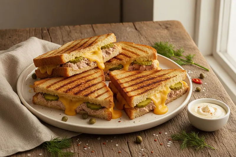 Tonnikala-juustosandwich grillistä